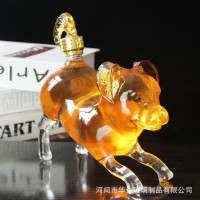 河間華企玻璃工藝酒瓶槍造型酒瓶高檔玻璃藝術(shù)酒具玻璃工藝品酒具泡酒瓶廠家